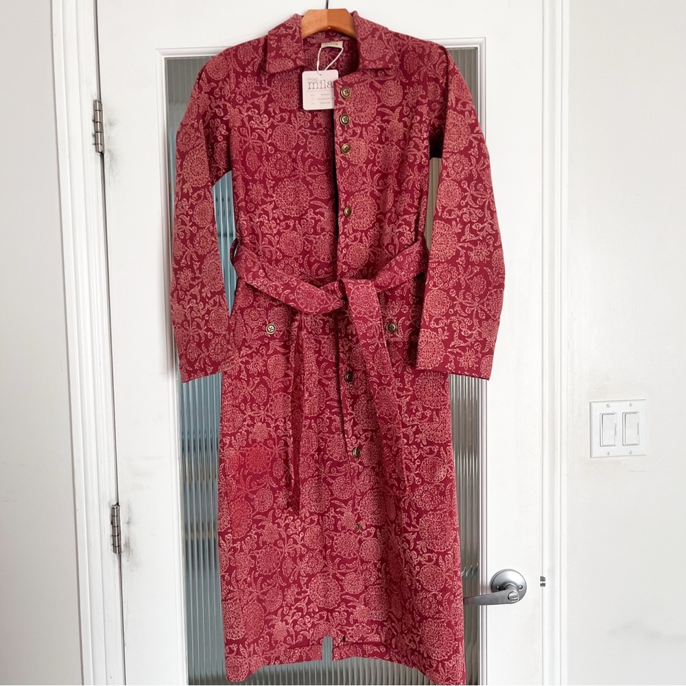NWT✨ From, Mila Estella Cotton Twill Print Coat